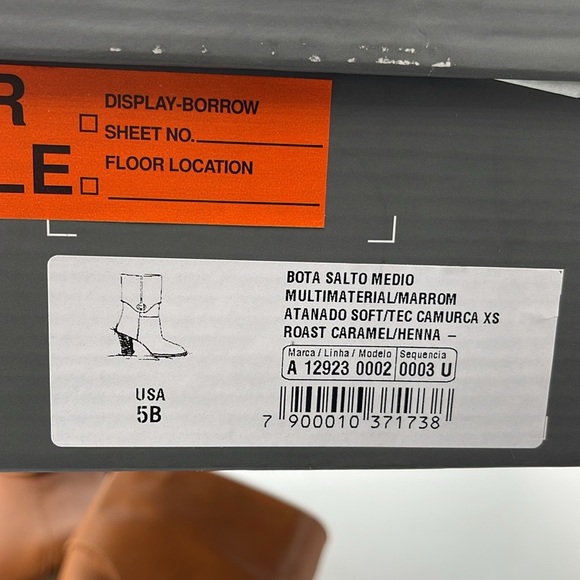 Arezzo Women's Marrom Vivian Mid Block Round Toe Booties Size 5B NIB - Picture 10 of 10